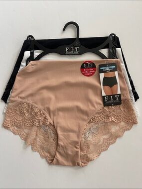 FIT Set of 3 High Waisted Brief Panties S NWT